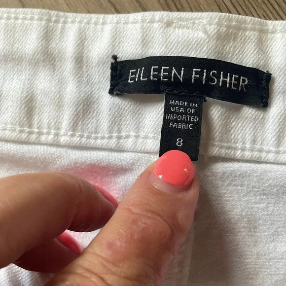 Eileen Fisher Midrise Slim Leg Jeans in White Size 8 Casual Stretch denim - Picture 6 of 12